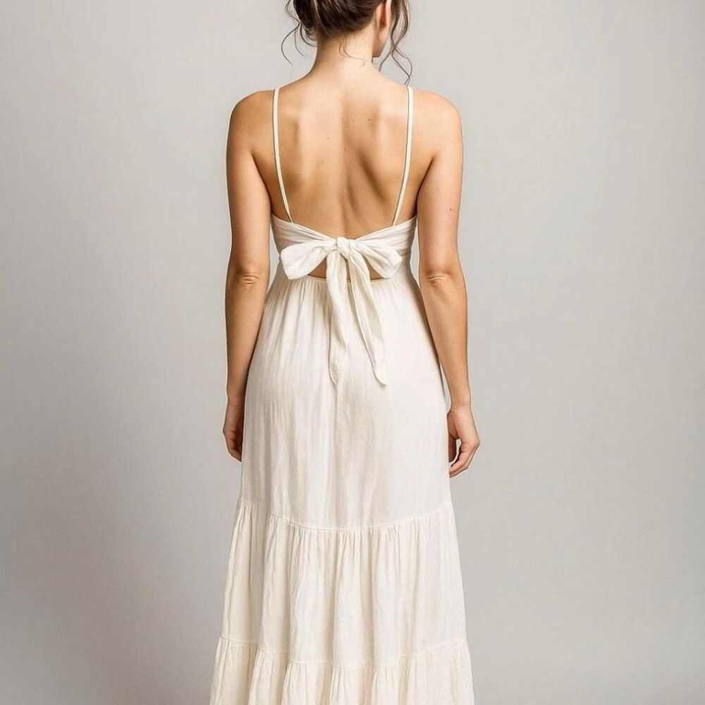 Zara Women's Cream and White Dress